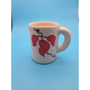 Red Chili Handmade Mug‎ Pottery Painted Red Chile Santa Fe, NM Signed Sue
